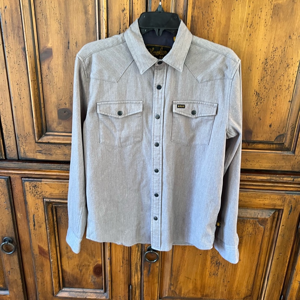 Howler Brothers Gray Long Sleeve Snap-Up Shirt